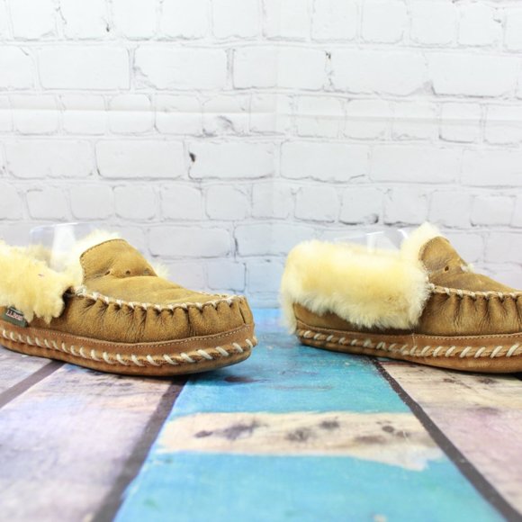 LL BEAN Lined Wicked Good Moccasin Slippers Size 7 - Picture 3 of 9